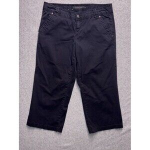 Calvin Klein Jeans Women's Dark Navy Capri Crop Pants Size 10 Stretch Cotton